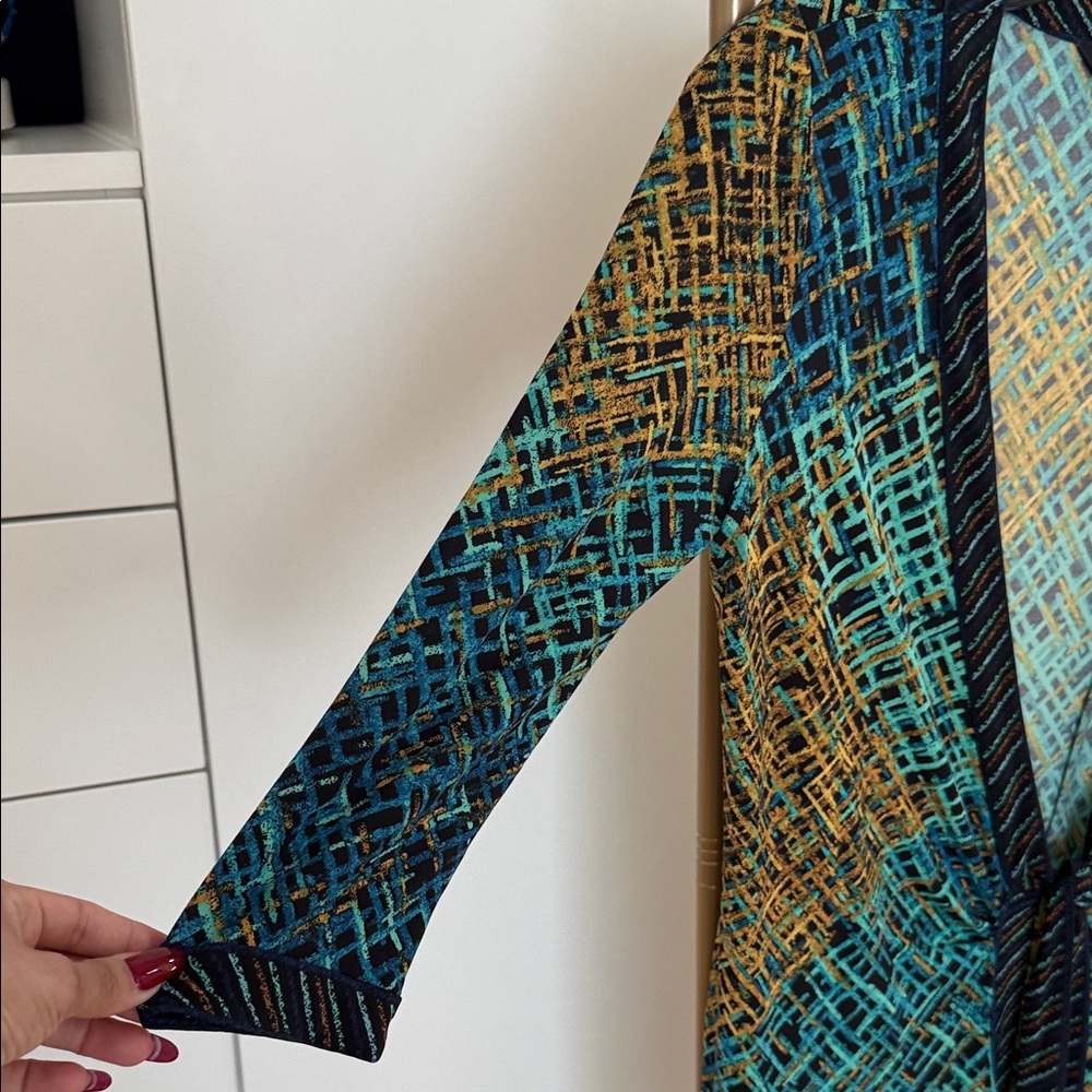 Bcbgmaxazria Multicolor Patterned Wrap Dress - image 5